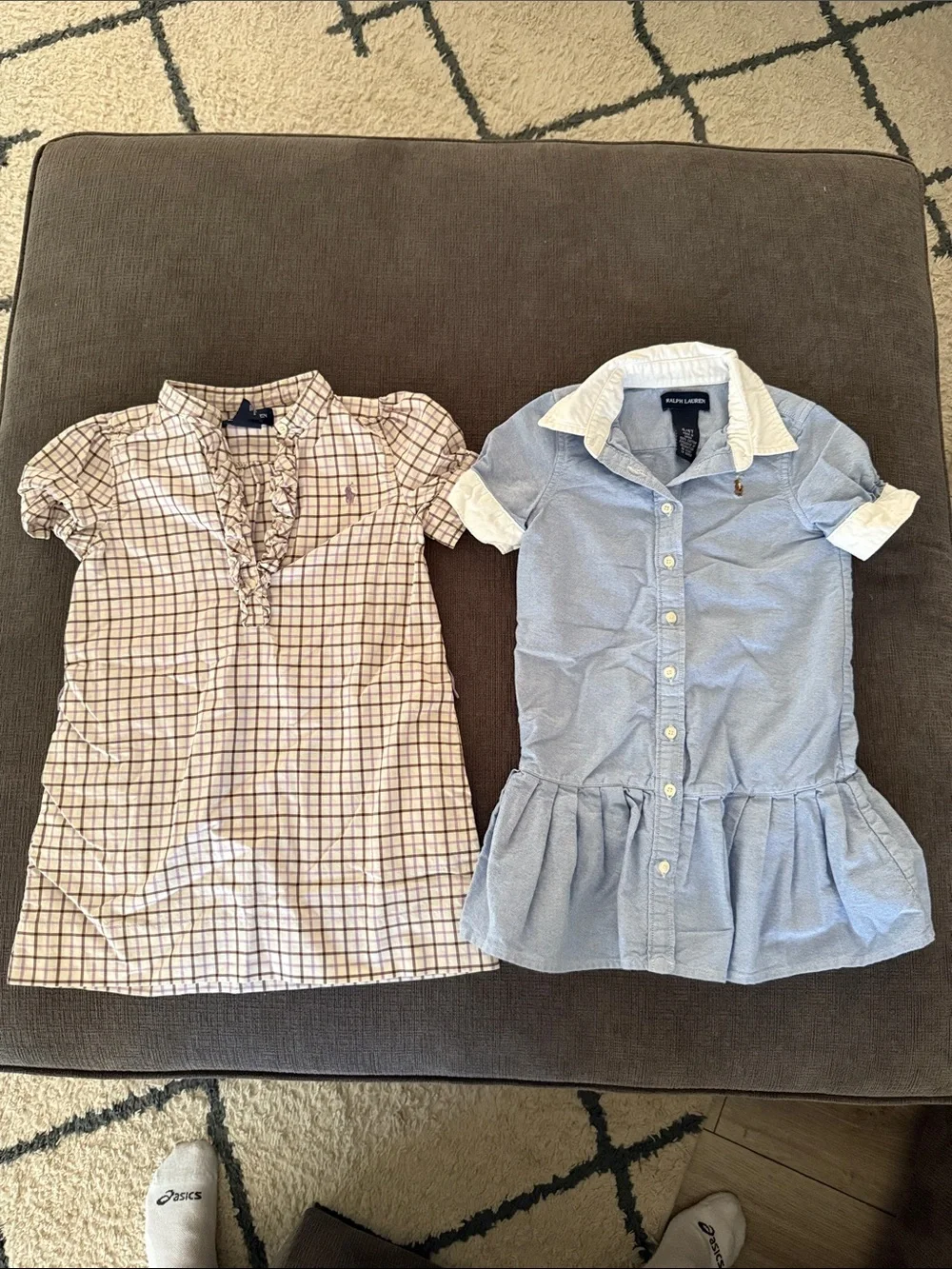Ralph Lauren Girls' Blue Polo-Style Button Dress Bundle size 4T